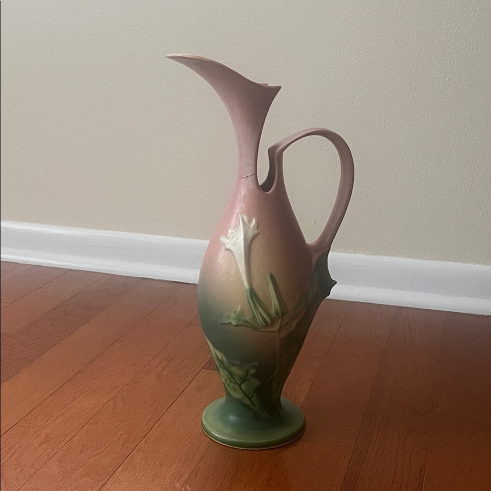 Elegant Pink and Green Floral Vase
